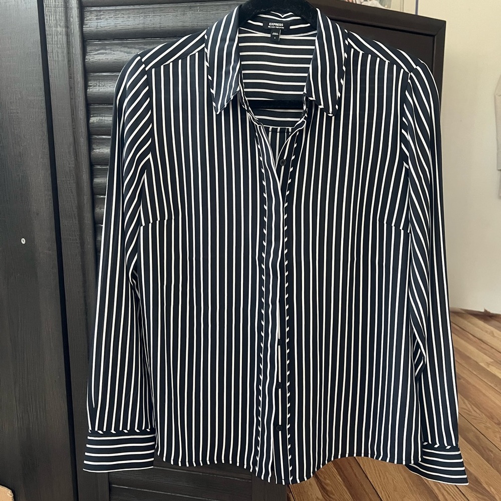 NEW Express black and white striped shirt